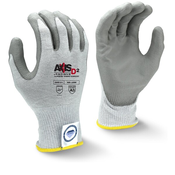 Radians Cut Level Dipped Glove, Cut Level A3 , Polyurethane , XS 1 PR RWGD101XS - main